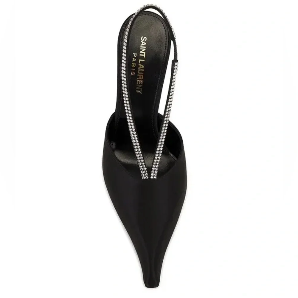 SAINT LAURENT Chacha Pump in Nero & Crystal Velvet New in Box! - Picture 3 of 16